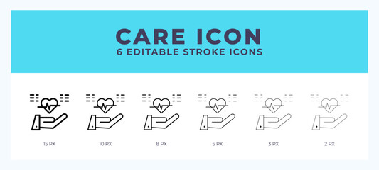 Care vector icon. With different stroke vector illustration.