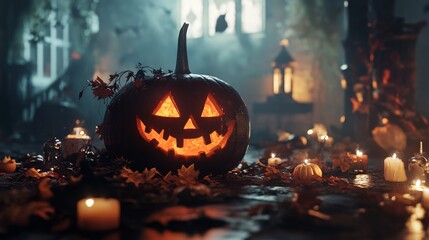 Fototapeta premium jack o lantern halloween holiday orange pumpkin