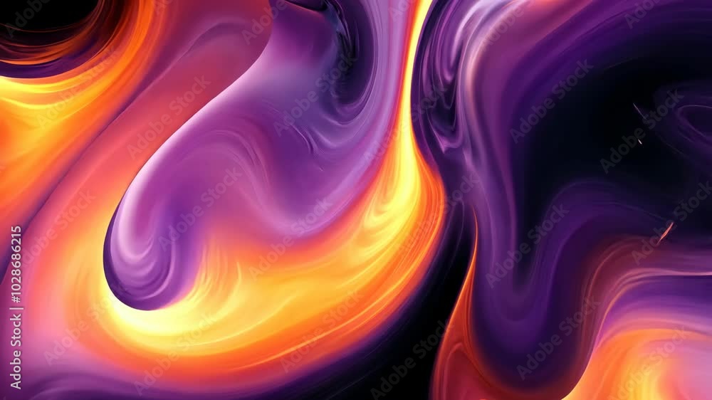 Aufkleber abstract swirls of purple and orange create a dynamic and captivating visual experience