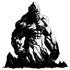 Power of Nature with a Stunning Vector Image of an Earth Elemental – Ideal for Your Creative Projects, From Fantasy Illustrations to Eco-Friendly Designs, Infuse Your Work with Earthy Energy