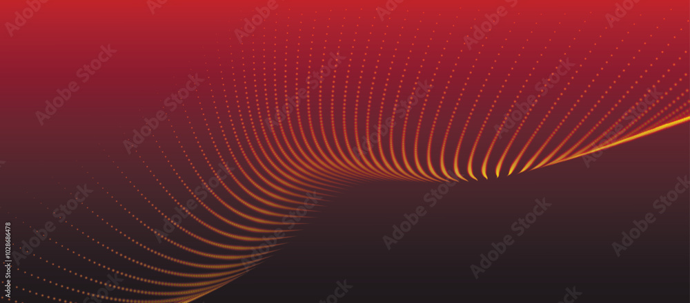 Poster abstract digital particle wave. technology background. futuristic dot wave. presentation design back