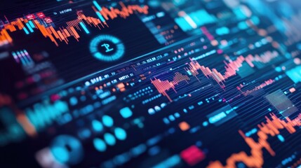 Fototapeta premium Digital Currency Trends and Market Analysis Visual