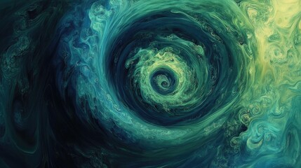 Swirling Vortex of Blue and Green Hues