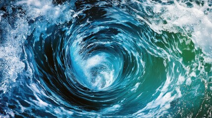 Swirling Vortex of Blue and Green Hues