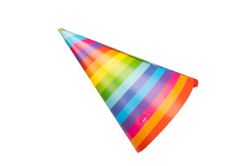 Colorful birthday cap isolated on white background