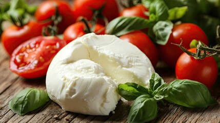 Fresh Mozzarella with Tomatoes and Basil Display
