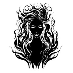 Ignite Your Imagination with a Striking Vector Image of a Fire Elemental &ndash; Perfect for Enriching Your Creative Projects, from Fantasy Art to Eye-Catching Designs, and Bring Passion and Energy