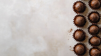 Gourmet chocolate truffles background, sweet treats for gift and celebration, print for National Chocolate Day