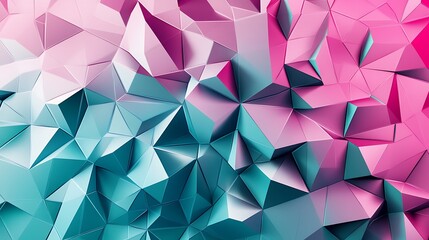 Obraz premium Abstract geometric background with pink and blue polygonal shapes.