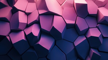 Abstract extruded voronoi blocks background. Minimal light clean corporate wall. 3D geometric surface illustration. Polygonal elements displacement