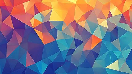 Fototapeta premium Abstract geometric background with vibrant colors in a low-poly style.