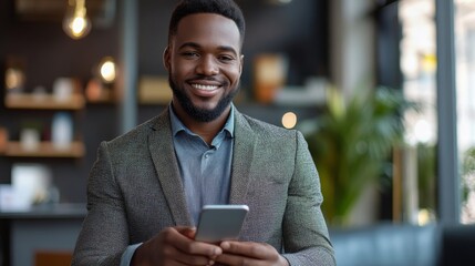 Businessman Using Online Banking Service On Phone, Generative AI