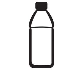 Bottle of water isolated on white, Vector Design Milk Bottle Icon Style, Line art bottle icon