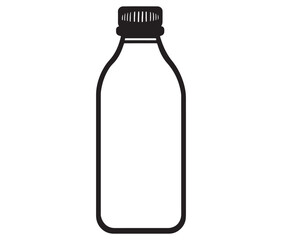 Bottle of water isolated on white, Vector Design Milk Bottle Icon Style, Line art bottle icon