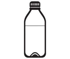 Bottle of water isolated on white, Vector Design Milk Bottle Icon Style, Line art bottle icon