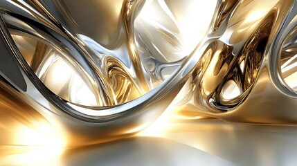 Organic 3D Shapes in Warm Golden Hue