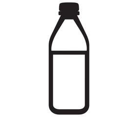 Bottle of water isolated on white, Vector Design Milk Bottle Icon Style, Line art bottle icon