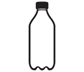 Bottle of water isolated on white, Vector Design Milk Bottle Icon Style, Line art bottle icon