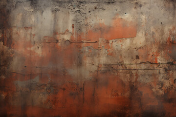 Processed collage of orange rust metal surface texture. Background for banner, backdrop or texture