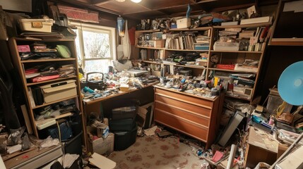 Cluttered Home Office