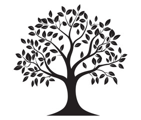 Obraz premium Vector black tree of live icon on white background, Plant tree silhouette, Palm tree icon