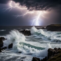 Fototapeta premium storm on the sea
