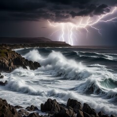 Obraz premium storm over the sea