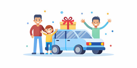 Candid Family Surprise: Joyful Road Trip Gift for Son in Car, Perfect for Family Bonding Ads