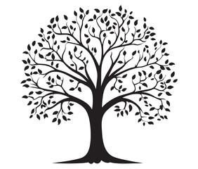 Obraz premium Vector black tree of live icon on white background, Plant tree silhouette, Palm tree icon