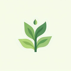An innovative and simple icon for an eco-friendly startup, blending organic elements such as leaves or trees to symbolize sustainability and environmental consciousness.
