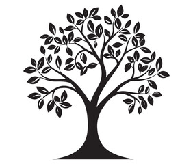 Obraz premium Vector black tree of live icon on white background, Plant tree silhouette, Palm tree icon