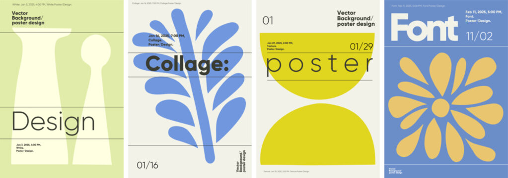 Typography poster with bold Brutalist shapes, ideal for art exhibitions, media banners, and festival posters in a modern minimalist style.