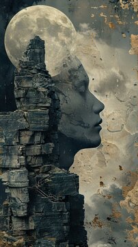 Surreal Dreamscape: A Profile in Stone and Moon