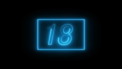 Neon number illustration.