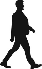Vector silhouettes of men and women, group of business people standing and walking, black color protected on white background