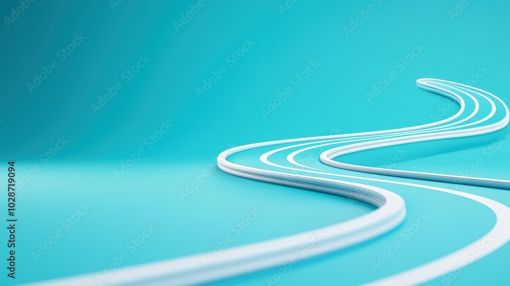 Poster curves converging into a single point representing clear success