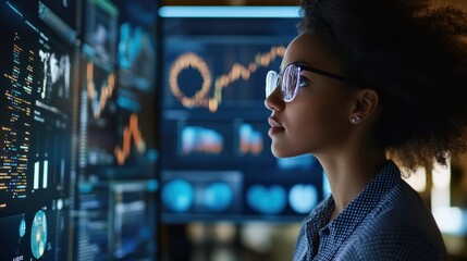 An analyst using customer segmentation software, reviewing detailed demographic insights