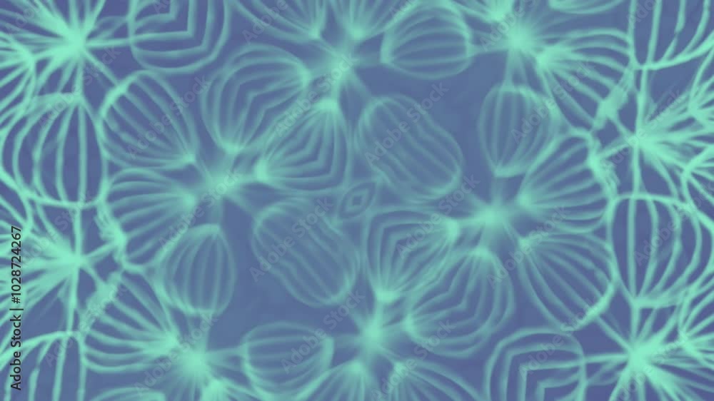 Poster loop animation of a star-shaped figure in blue-blue tones. 3d rendering 4k