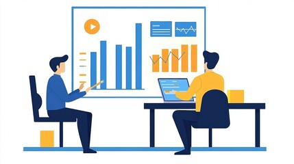 Vector illustration of office people: Aligning content strategy with business growth through digital marketing