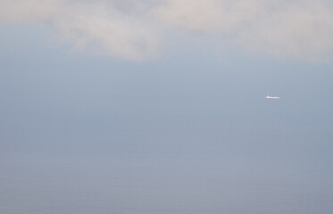 Ship sailing in the Atlantic Ocean. Gran Canaria. Canary Islands. Spain.