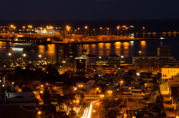 Fototapeta premium View of part of Las Palmas de Gran Canaria and the port of La Luz. Gran Canaria. Canary Islands. Spain.