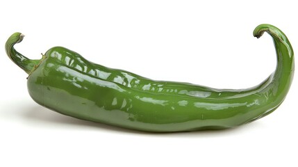 Single Green Anaheim Pepper with Curved Tip