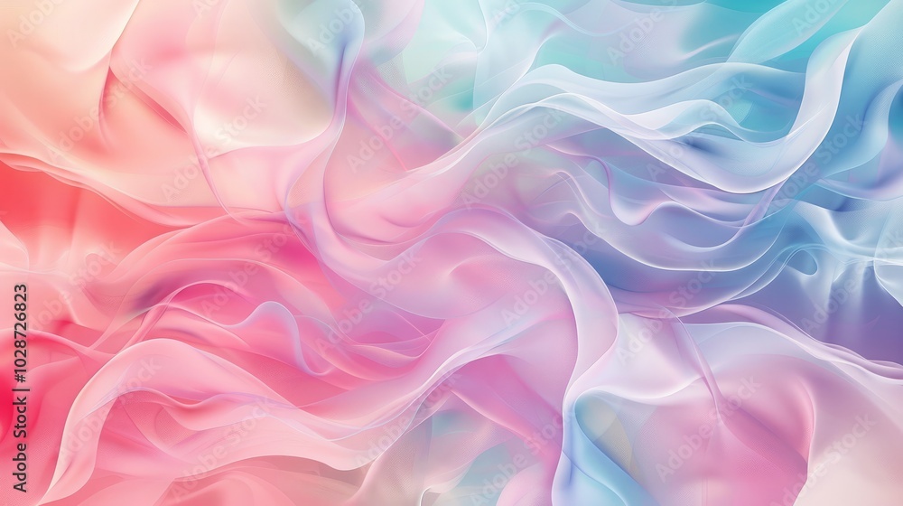 Poster soft pastel wave abstract background with gentle gradient colors – ideal for app design, product int