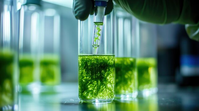 green algae technology science research in laboratory
