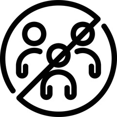 Simple vector icon crowd prohibited