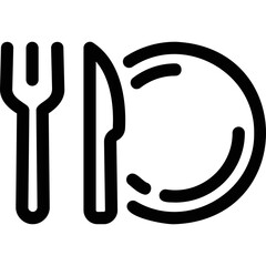 Simple vector icon lunch serving