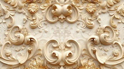 Luxurious baroque wallpaper background featuring ornate royal floral decorations – elegant design perfect for classic interiors, timeless home decor, and sophisticated digital art projects ideal for a