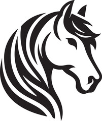 Horse face silhouette vector