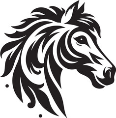 Horse face silhouette vector