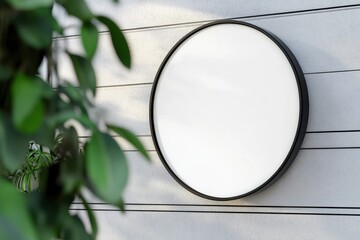 Fototapeta premium Round Signboard on Wall